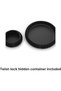 Ribbed Bowl with Hidden Twist-Lock Container, Entryway Desk Vanity Organiser, 20.5 cm, Black - 4