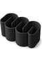 Wavy Desk Organizer with 2 Removable Inserts, Scissors, Makeup Brushes and Office Supplies, Black
