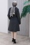 Double-Breasted, Buttoned, Belted Wool Melton Coat in Anthracite HM2978 - 6
