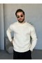 K2301 Cream-Colored Wool Basic Sweater - 2