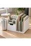 Desk Organiser with Drawer and Notebook Slots, Pen Compartments and Small Storage Drawer, White - 4