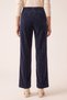 Velvet-Textured Pants with Elastic Waistband, Navy Blue - 4