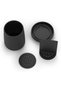 Diagonal Ribbed Toothbrush Holder Cup with Removable Drip Base and 2 Drainage Inserts, Black - 4