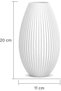 Ribbed Decorative 20 cm Vessel, Modern Egg Shaped Holder for Dried and Artificial Flowers, White - 2