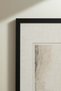 2 VINTAGE PAINTINGS WITH BLACK WOODEN FRAMES FEATURING A MISTY NATURE AND ABSTRACT TEXTURE THEME - 4