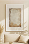 1 VINTAGE-THEMED PAINTING WITH ANTIQUE-STYLE TEXTURES IN A WHITE WOODEN FRAME - 2
