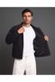 Men's velvet shirt collar zipper detailed jacket with inner lining and inner pockets - 3