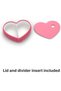 Heart Jewelry Tray with Lid and Divider, Bedside Desk Tray Set, 17.5 cm, Coral - 4