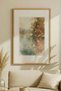 1 VINTAGE PAINTING WITH A MISTY SHORELINE THEME IN A NATURAL WOOD FRAME - 2