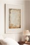 1 VINTAGE-THEMED PAINTING WITH ANTIQUE-STYLE TEXTURES IN A WHITE WOODEN FRAME