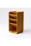 Tiered Pen Holder with Sticky Note Slot, Upright 3-Shelf Desk Organiser for Pens, Pencils, Marble - 5