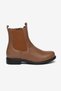 Women's Genuine Leather Chelsea Boots with Rubber Accents—Casual Ankle Boots - Walnut - 2