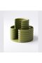 Round Cotton Swab and Pad Holder with 2 Compartments, Round Pads, 11.8 cm, Olive - 7