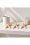 Minimalist Starfish Decorations Set of 3, 10 cm Ribbed Coastal Table Ornaments, Summer Gift, Beige - 2