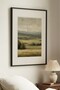 1 VINTAGE PAINTING WITH A "AUTUMN SERENITY" THEME IN A BLACK WOODEN FRAME
