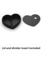 Heart Jewelry Tray with Lid and Divider, Bedside Desk Tray Set, 17.5 cm, Black - 4