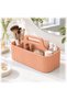 Desk Caddy with Handle and 2 Removable Compartment Inserts, Art Supplies, Minimalist Matte, Peach - 4