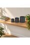 Ridged Planter Set of 3 with Drip Trays, 8.3, 10.8 and 14.1 cm Tall, for Succulents, Black - 3