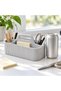 Desk Caddy with Handle and 2 Removable Compartment Inserts, Art Supplies, Minimalist Matte, Marble - 2