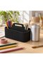 Desk Caddy with Handle and 2 Removable Compartment Inserts, Art Supplies, Minimalist Matte, Black - 3