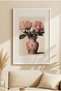 1 NOSTALGIC VASE WITH A WHITE WOODEN FRAME AND A VINTAGE PAINTING FEATURING PEONIES - 2