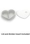 Heart Jewelry Tray with Lid and Divider, Bedside Desk Tray Set, 17.5 cm, White - 4