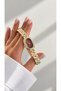 Round Dial, Domed Glass, Colored Dial, Intricate Gold Strap, Stainless Steel Women's Wristwatch - 2