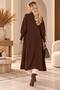 WOMEN'S OVERSIZED LONG CARDIGAN WITH POCKETS AND BUTTONED SLEEVES - 5