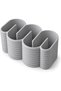 Wavy Desk Organizer with 2 Removable Inserts, Scissors, Minimalist Matte, Light Gray