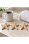 Minimalist Starfish Decorations Set of 3, 10 cm Ribbed Coastal Table Ornaments, Summer Gift, Beige - 3
