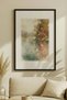 1 VINTAGE PAINTING WITH A MISTY SHORELINE THEME IN A BLACK WOODEN FRAME - 2
