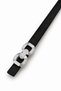 Women's Gold Buckled Slim Belt – Modern Double-Ring Design - 3