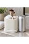 Toothbrush Holder with Drip Tray and Removable Divider, Modern Minimalist Vanity Cup, Matte, White - 4