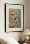 1 VINTAGE PAINTING WITH A BLACK WOODEN FRAME FEATURING A "FRUITS IN THE SNOW" THEME