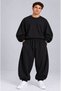 Battal Boy Unisex Crew Neck Oversized Sweatshirt, Black - 4
