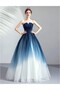Rochie de seară lungă, bleumarin, cu degrade - 8