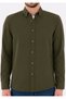Men's Khaki Long Sleeve Basic Shirt - 5