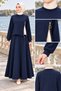 TWO-STRAND SET WITH ZIP DETAIL—NAVY BLUE - 5
