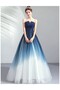 Rochie de seară lungă, bleumarin, cu degrade - 5