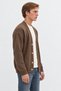 Coffee Off-Shoulder Soft Textured V-Neck Men's Knit Cardigan |   Mew5111322-1 - 4