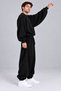 Battal Boy Unisex Crew Neck Oversized Sweatshirt, Black - 6