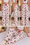 Women's Pajama Bottoms with a Pair of Cotton Satin Ribbons and New Year's and Teddy Bear Print Patterns - 7