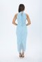 HAKTER Collar and Waist Accessory Detail-Detailed Flock-Printed Tulle Dress - 3