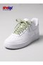 Flat Smart Shoelaces - Light Green and White Stripes