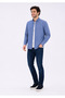 Men's Cobalt Blue Long-Sleeve Basic Shirt - 4