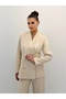 Premium Blazer Jacket with Asymmetrical Shawl Collar and Gold Buttons, Paired with High-Waisted Pants - 6