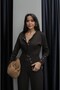 Women's Stylish Snap-Fastened Knit Set with Buckle Detail - 2