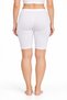 Women's 3-pack white bamboo fabric knee-length shorts with elastic waistband, non-marking. - 3