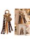 Plaid Rabbit-Motif Bag and Phone Charm - 4