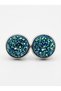 Blue glitter geode earrings - 3